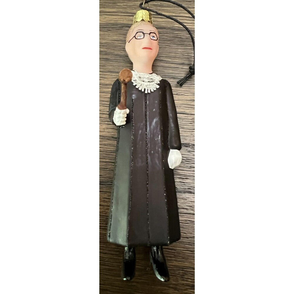 Justice Ruth Bader Ginsburg Christmas Ornament SCOTUS Glass 5.5" RBG Cody Foster